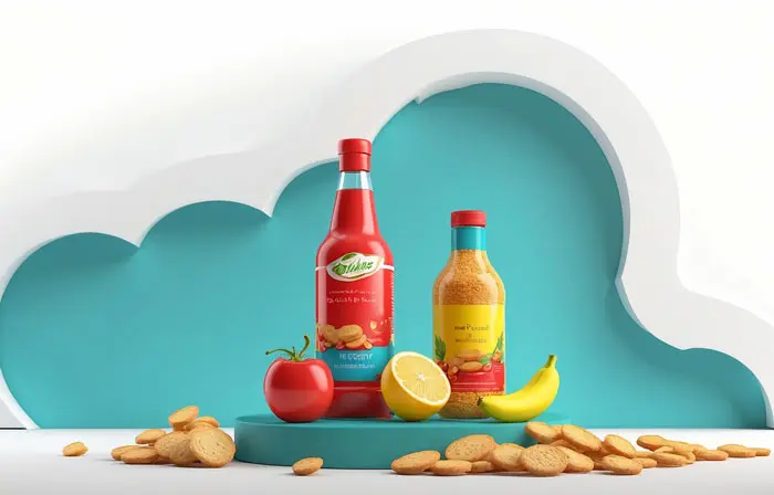 Premium 3D Design Illustration Featuring Food Products